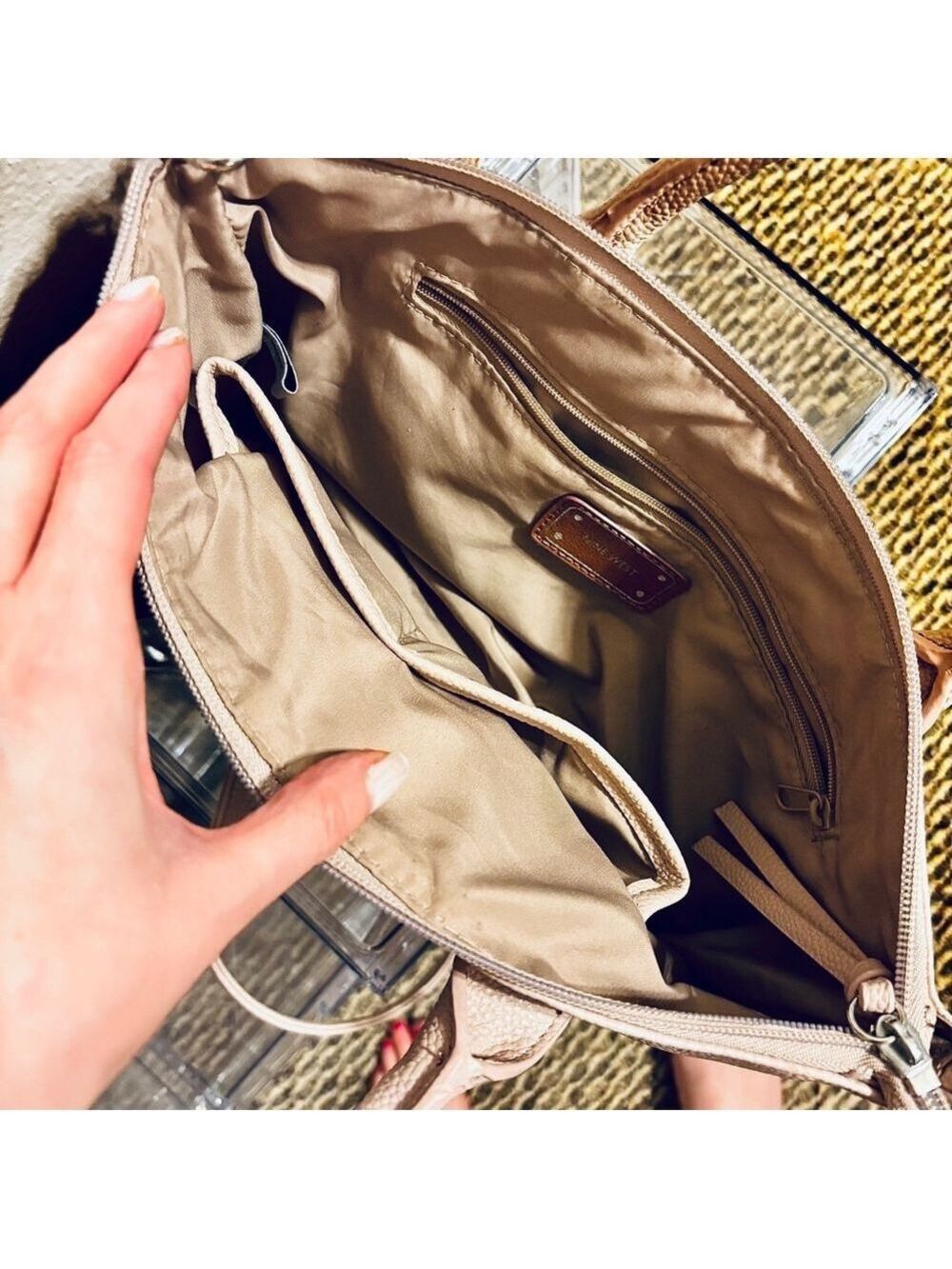 Nine West Tan Beige Crossbody Purse Handbag - Picture 14 of 16